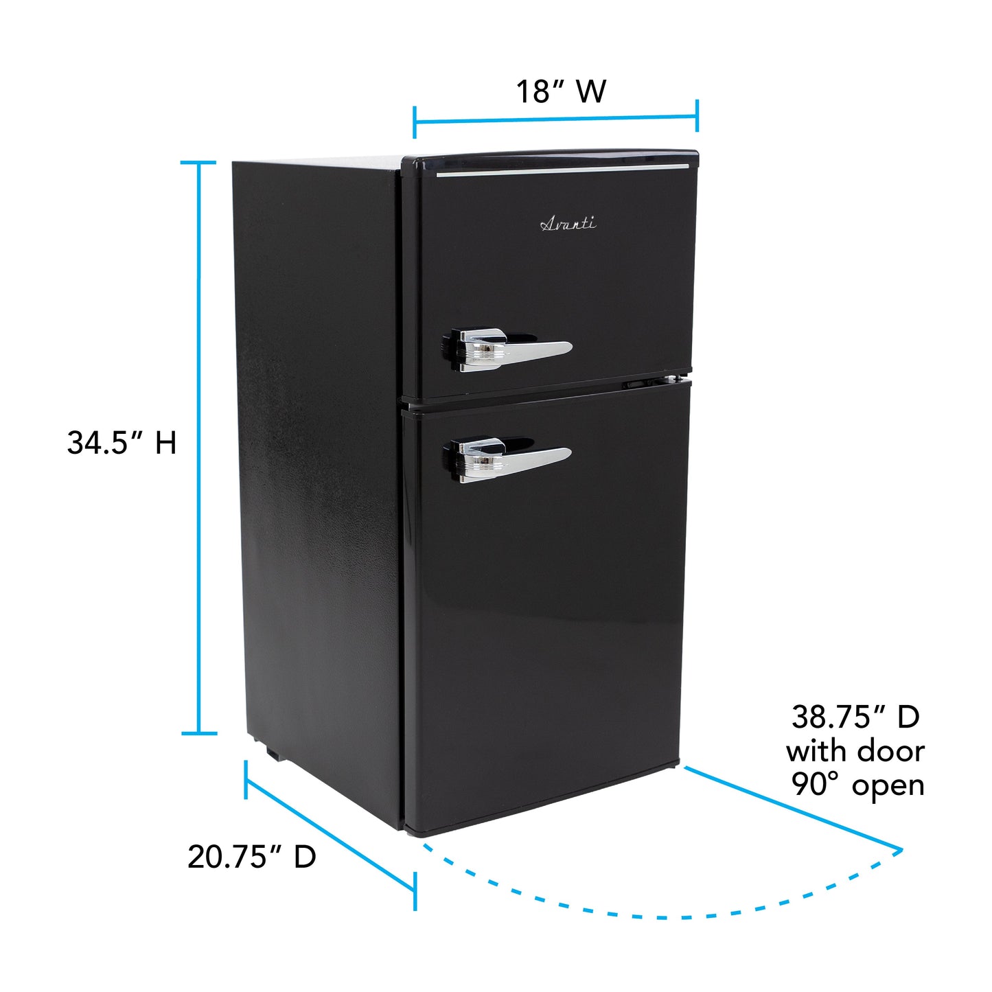 Avanti 3.0 Cu. Ft. Retro Compact Refrigerator - Black