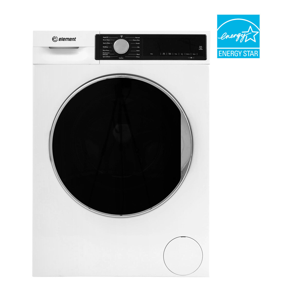 Element Electronics 24-inch 2.2 cu. ft. Front Load Washer – White, ENERGY STAR (ECW2224EGW)