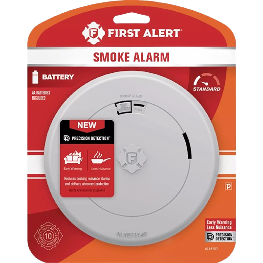 First Alert battery-powered photoelectric smoke detector in fire safety and electrical collections under $50