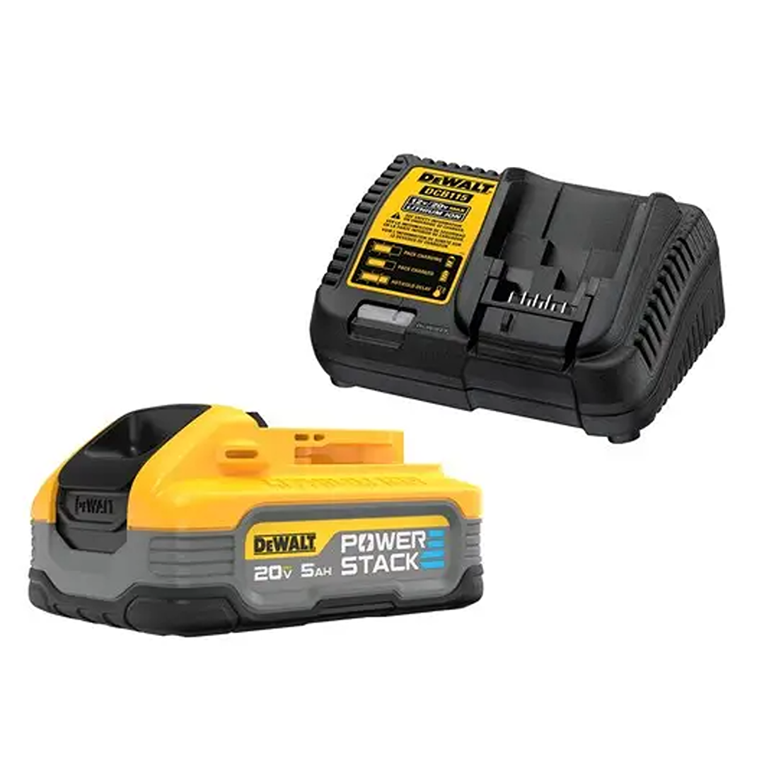 Compact 20V 5Ah battery and charger set designed for power tools in tools and home improvement projects