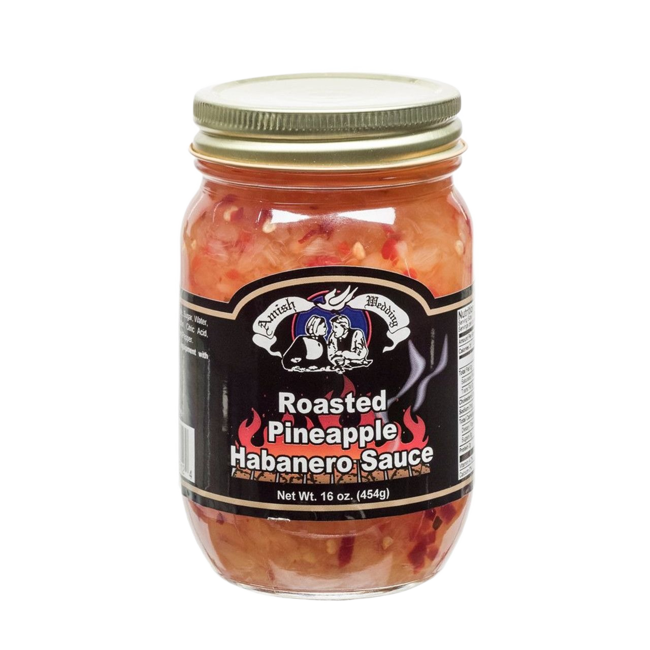 Glass jar of 16 oz. roasted pineapple habanero sauce in the sauces and food & beverage collection