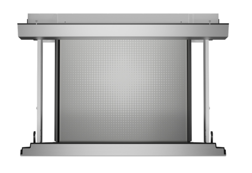 Top view of stainless steel microwave drawer with edge-to-edge design for built-in kitchen appliances collection