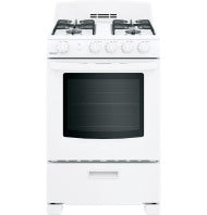 White front-control free-standing gas range with large oven window, from Ranges and Kitchen & Kitchenware collection