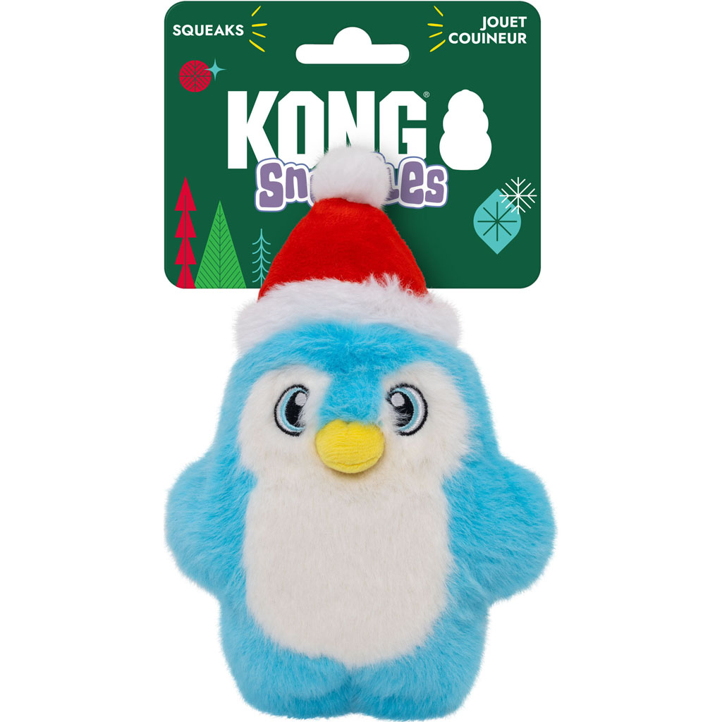 KONG Small Snuzzles Santa Penguin Plush Christmas Dog Toy