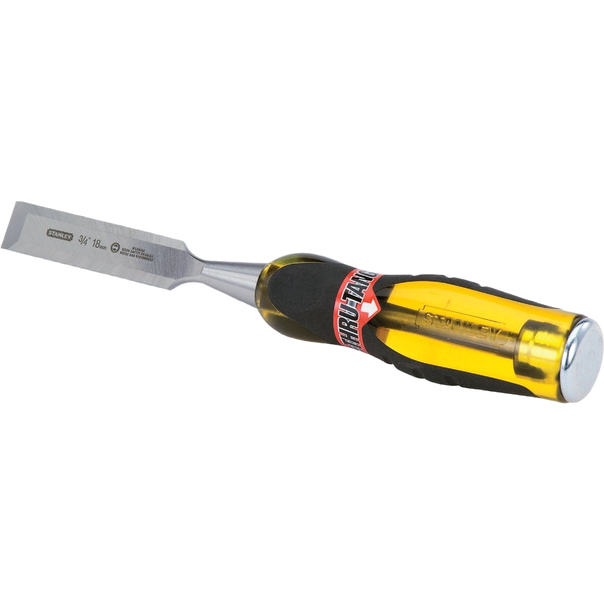 Hand tool with durable steel blade and ergonomic yellow-black handle for woodworking and home improvement tasks