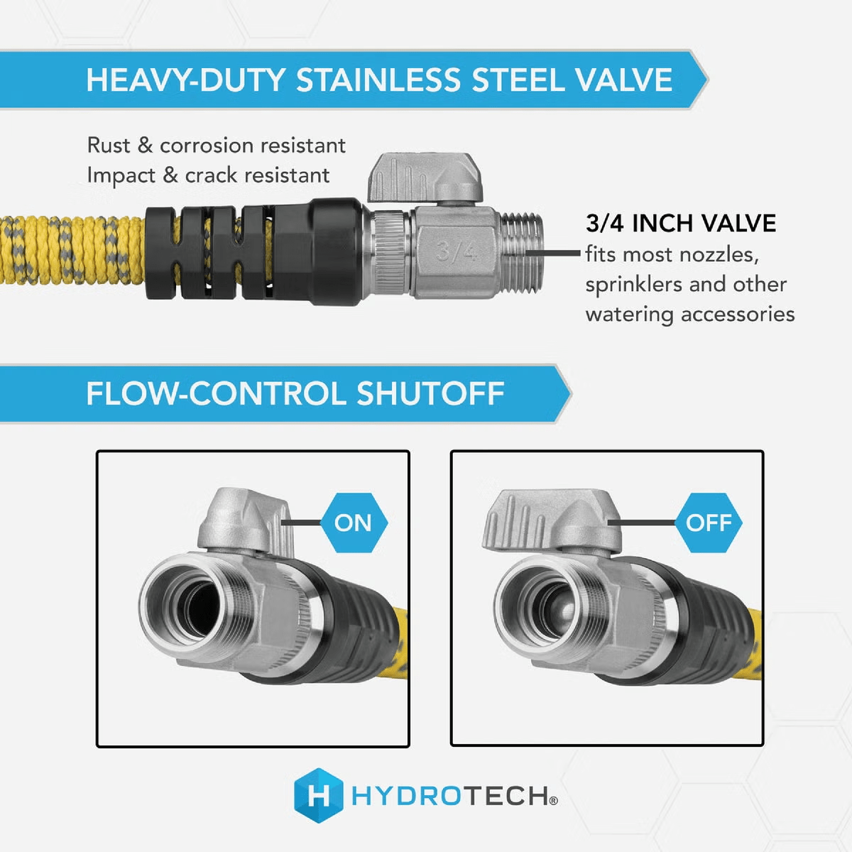 Hydrotech Pro Series 3/4" x 100' Yellow Expandable Burst Proof Hose