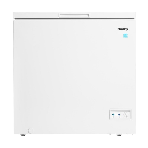 White Danby chest freezer with up front temperature control and one basket from Freezers & Ice Makers collection