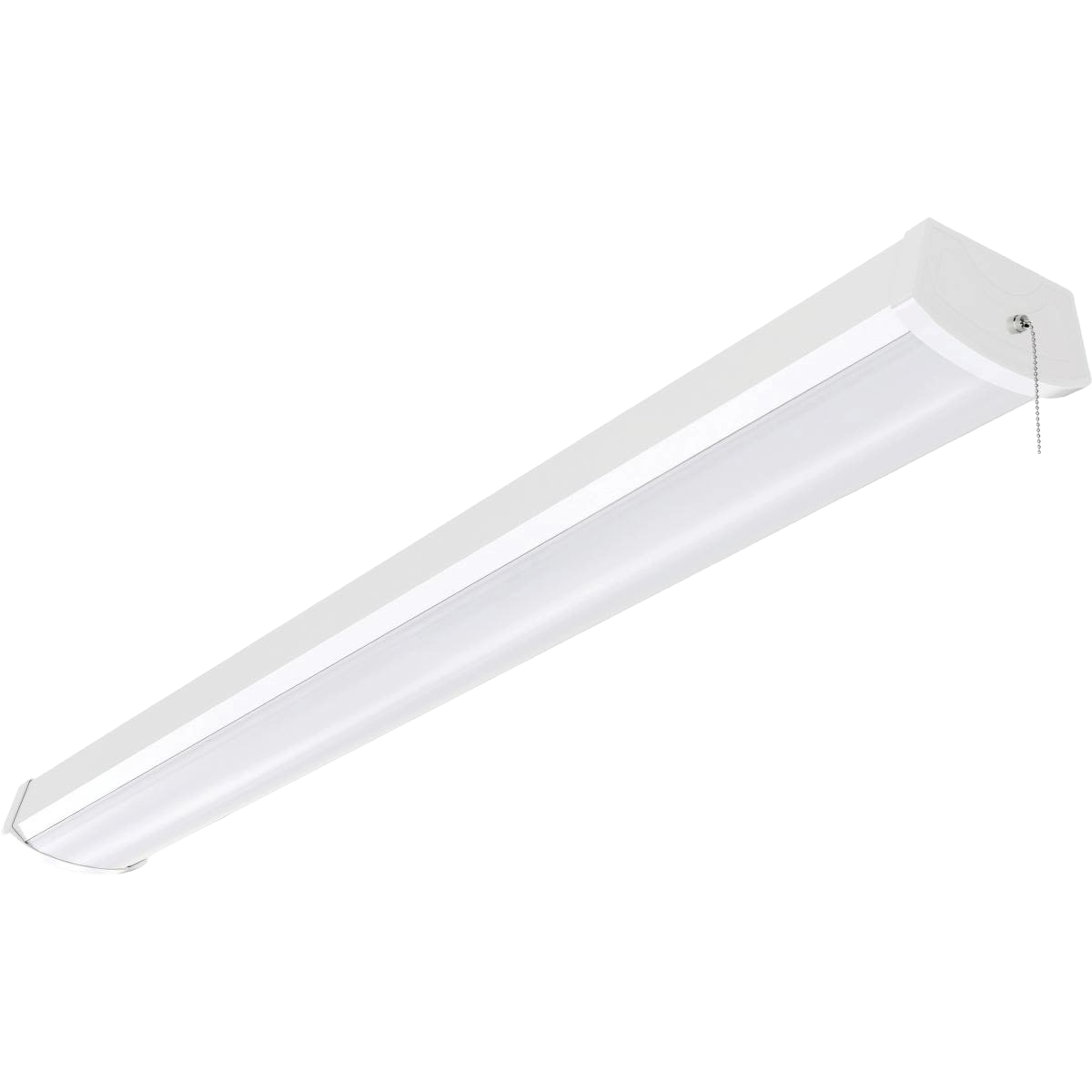 White 40 watt LED ceiling light with pull chain, energy-efficient fixture for home improvement and electrical use under $100