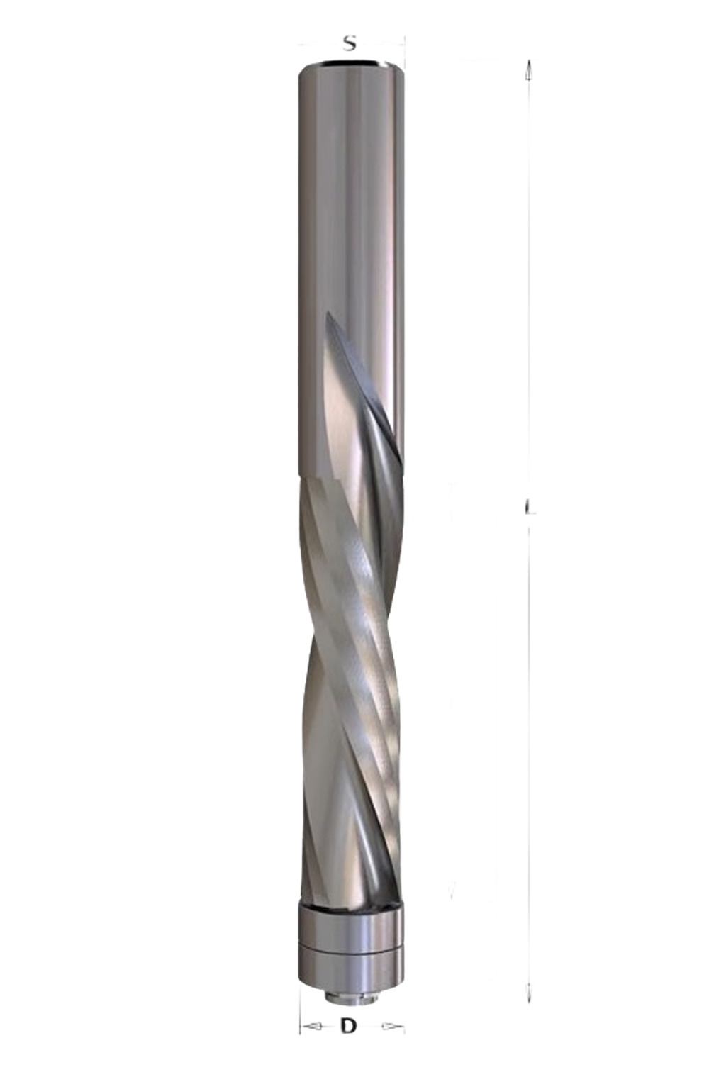 CMT Orange Tools D=1/4x1x3” Sc Double Bearing Spiral Flush Trim Bit