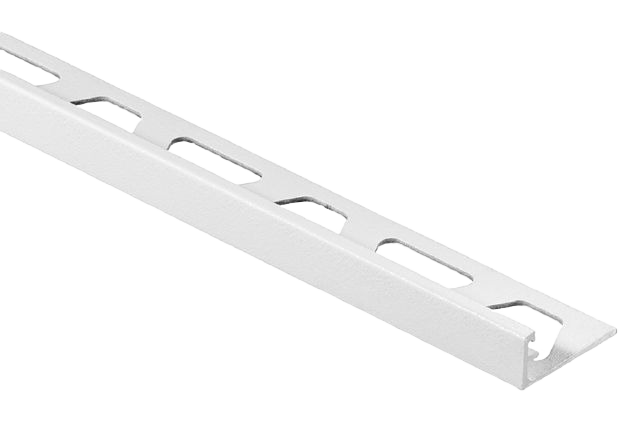 White metal tile edge trim with angled profile for flooring protection in tile and home improvement collections under $50
