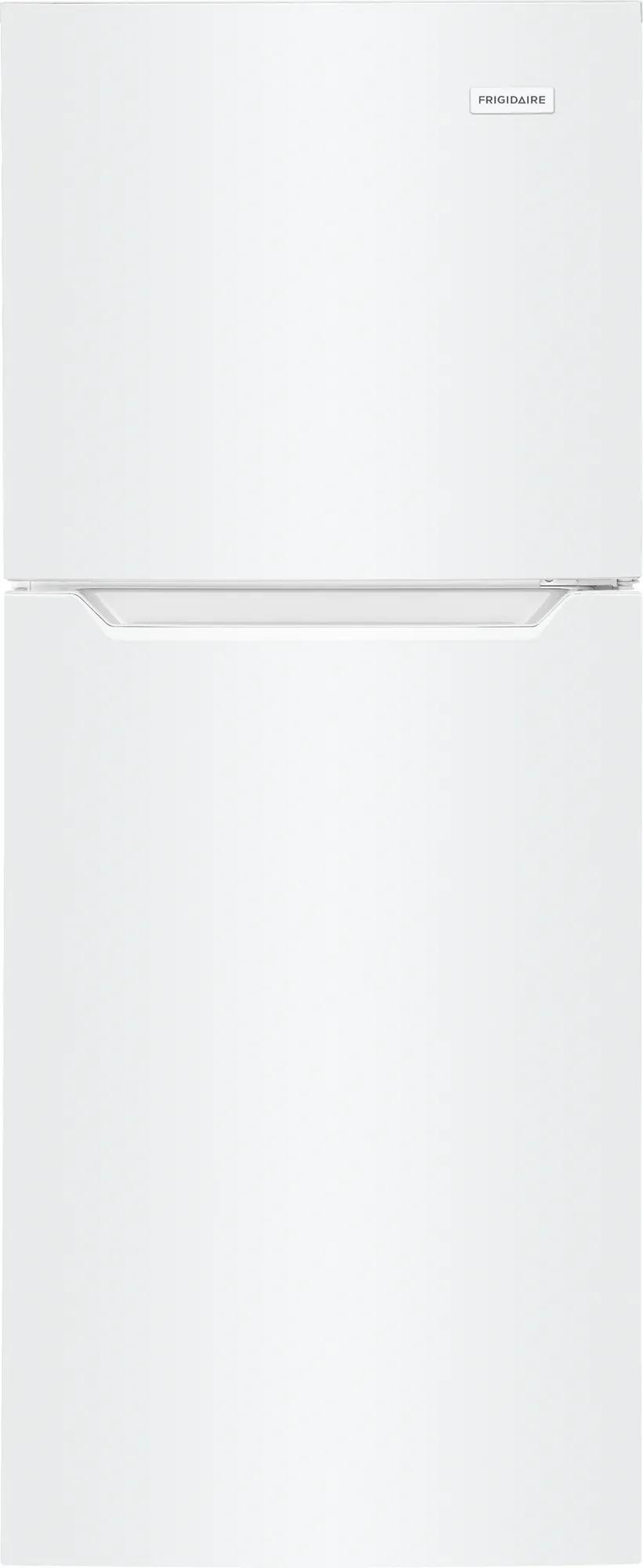 White top freezer refrigerator with a minimalist design, suitable for small kitchens and part of Refrigerators, Top Freezer Refrigerators, Kitchen & Kitchenware, and Appliances collections.