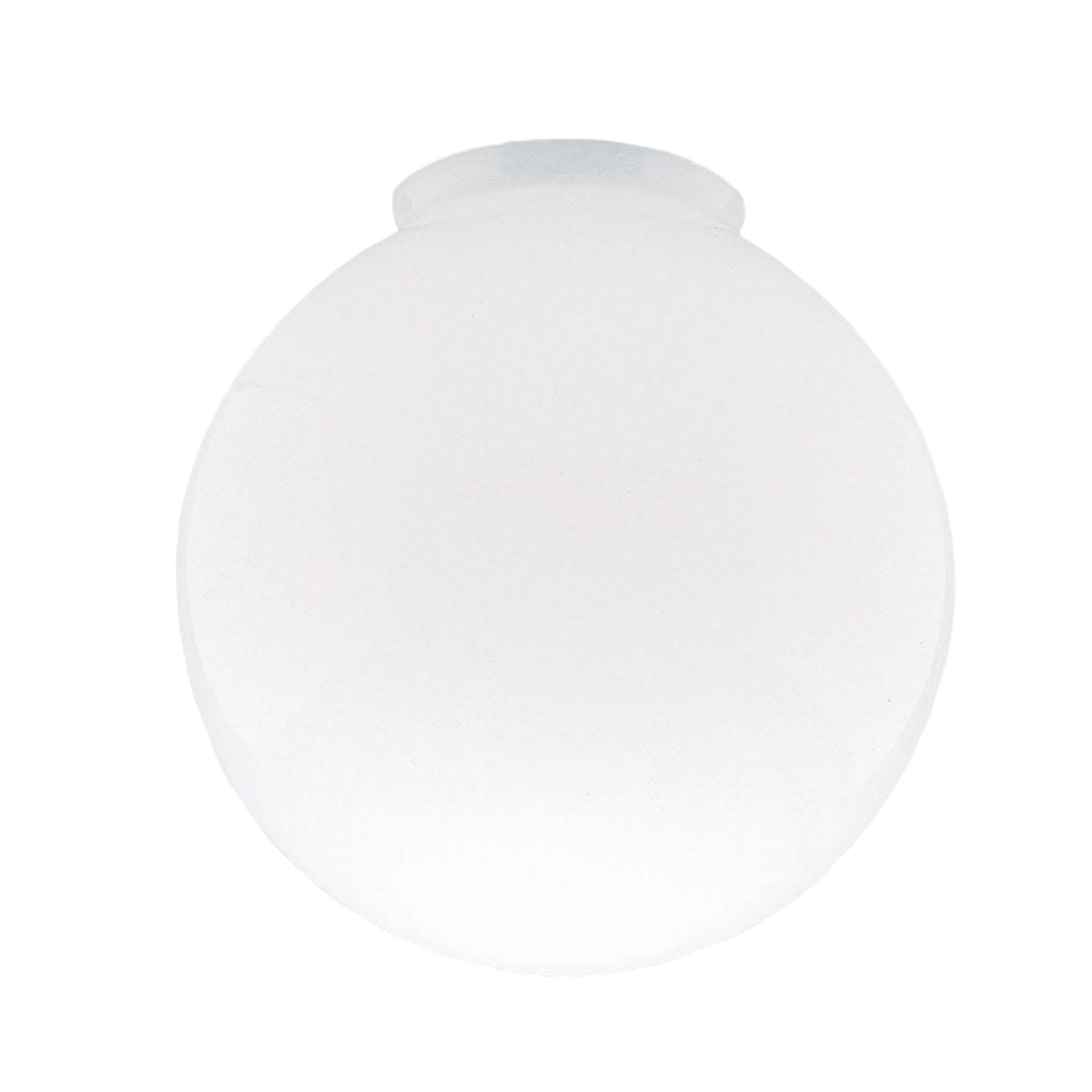 Glossy white glass globe shade for ceiling fixtures, suitable for bathroom and lighting home decor collections.