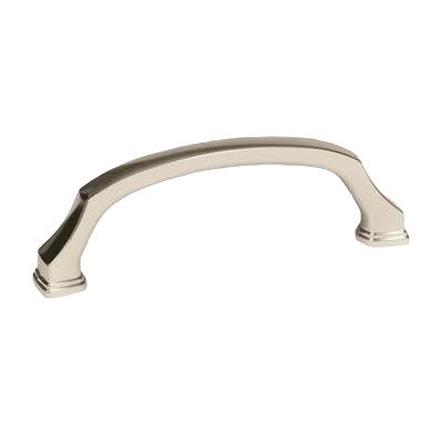 Polished nickel cabinet pull with a 3-3/4 inch center-to-center design for home improvement hardware projects