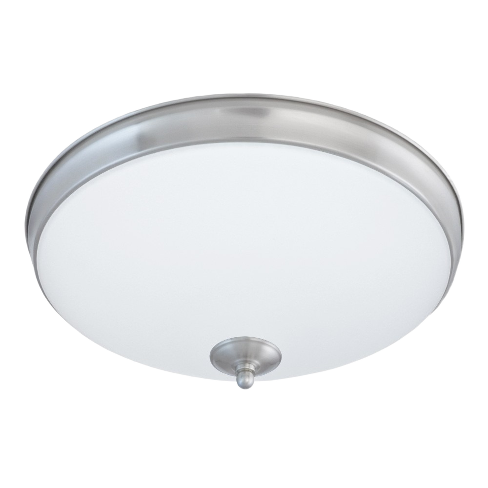 Modern 11-inch LED flush mount ceiling light with satin nickel finish for lighting and ceiling fans collection under $50
