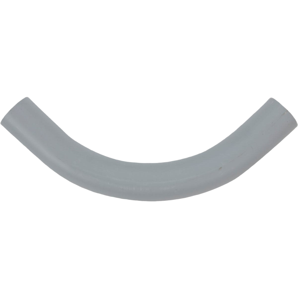 Gray PVC conduit elbow fitting curved at 90 degrees for electrical conduit and wiring installations under $50 collections