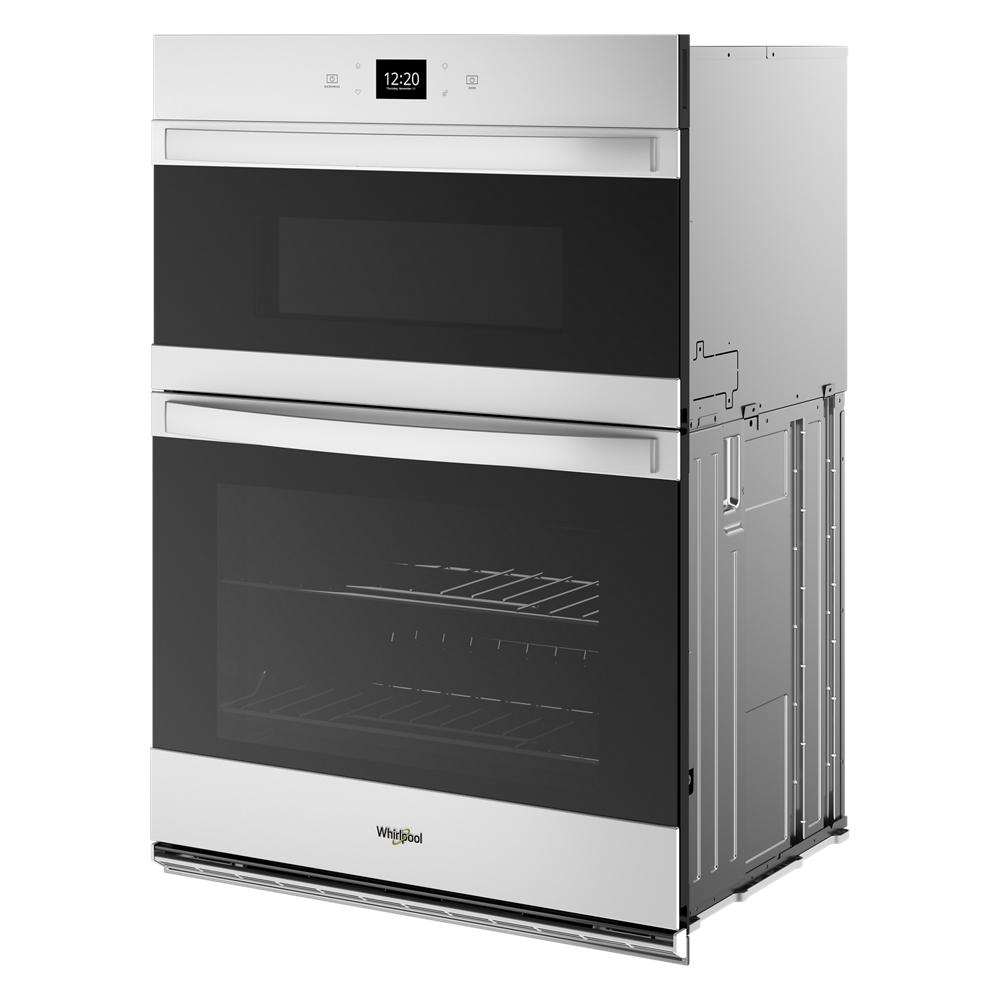 Stainless steel combo wall oven with digital clock and dual compartments in Wall Ovens and Kitchen & Kitchenware collections