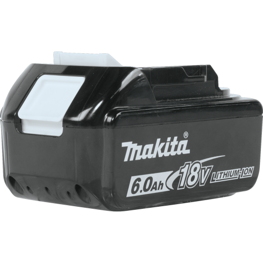 Black Makita 18V 6.0 Ah lithium-ion battery for power tool accessories and portable power collections