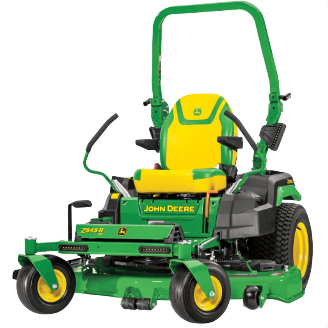 Green and yellow zero-turn riding mower with 54-inch deck, designed for home improvement lawn care tasks