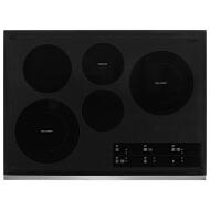 30-inch black electric ceramic glass cooktop with four radiant cooking elements and digital controls at Hartville Hardware
