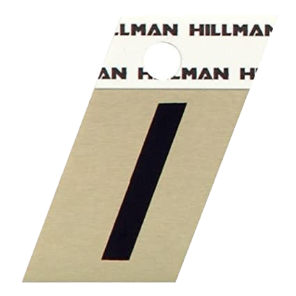 Hillman 1-1/2 Inch Black & Gold Aluminum Angle Cut Sticker Letter I