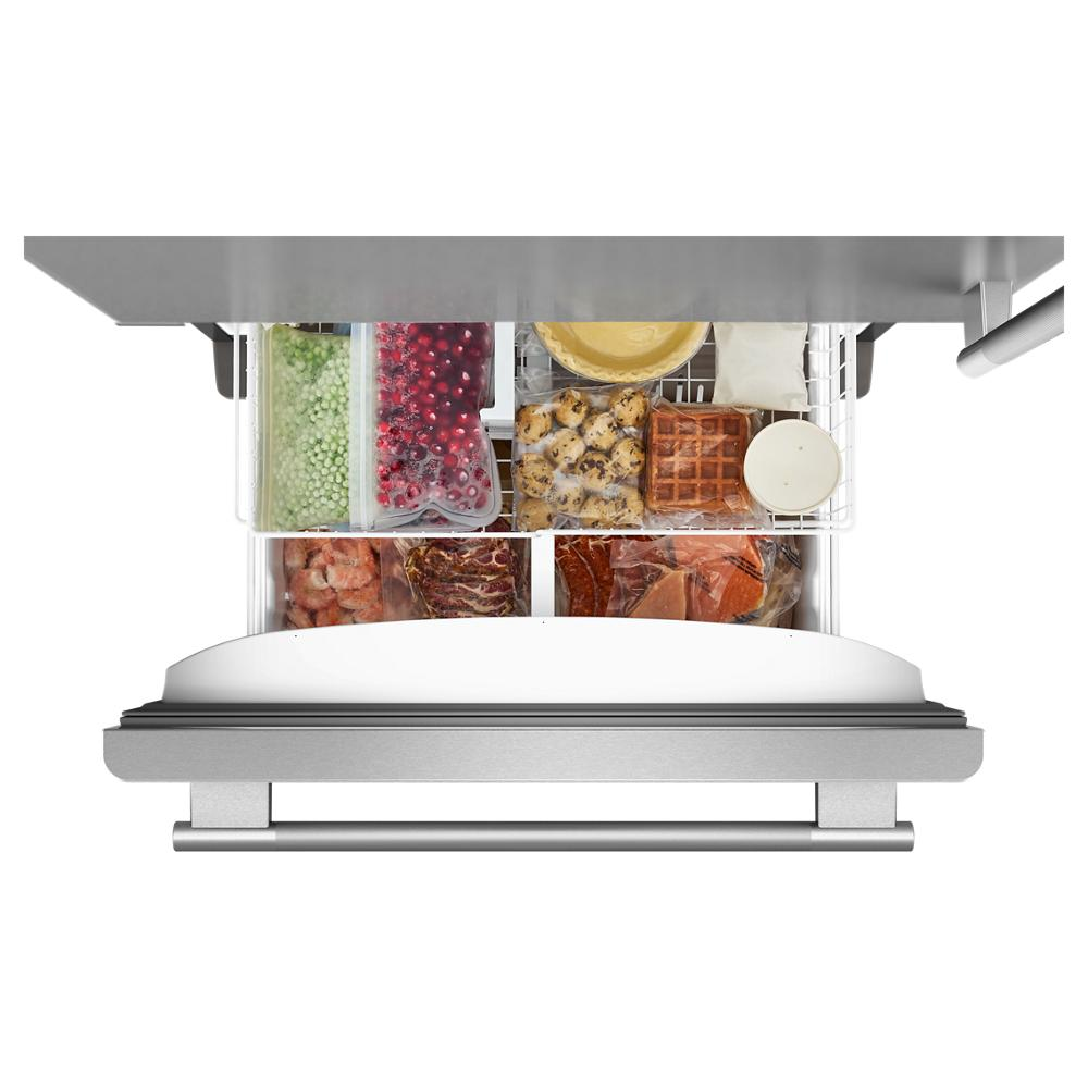22 Cu. Ft. 33-Inch Bottom Mount Refrigerator with Left Door Swing in PrintShield® Stainless Steel