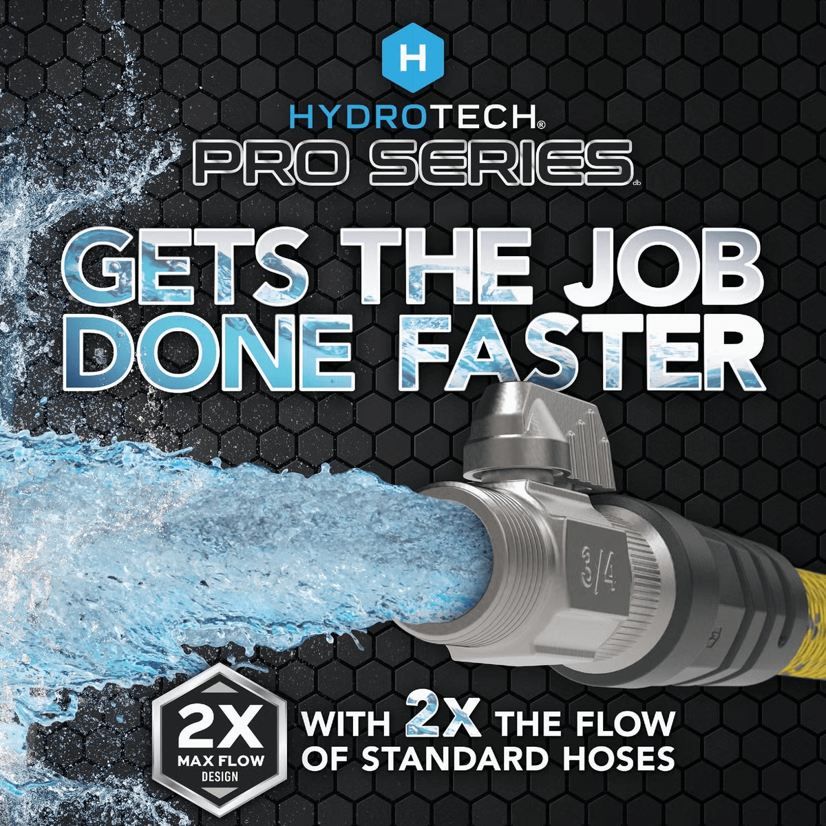 Hydrotech Pro Series 3/4" x 100' Yellow Expandable Burst Proof Hose