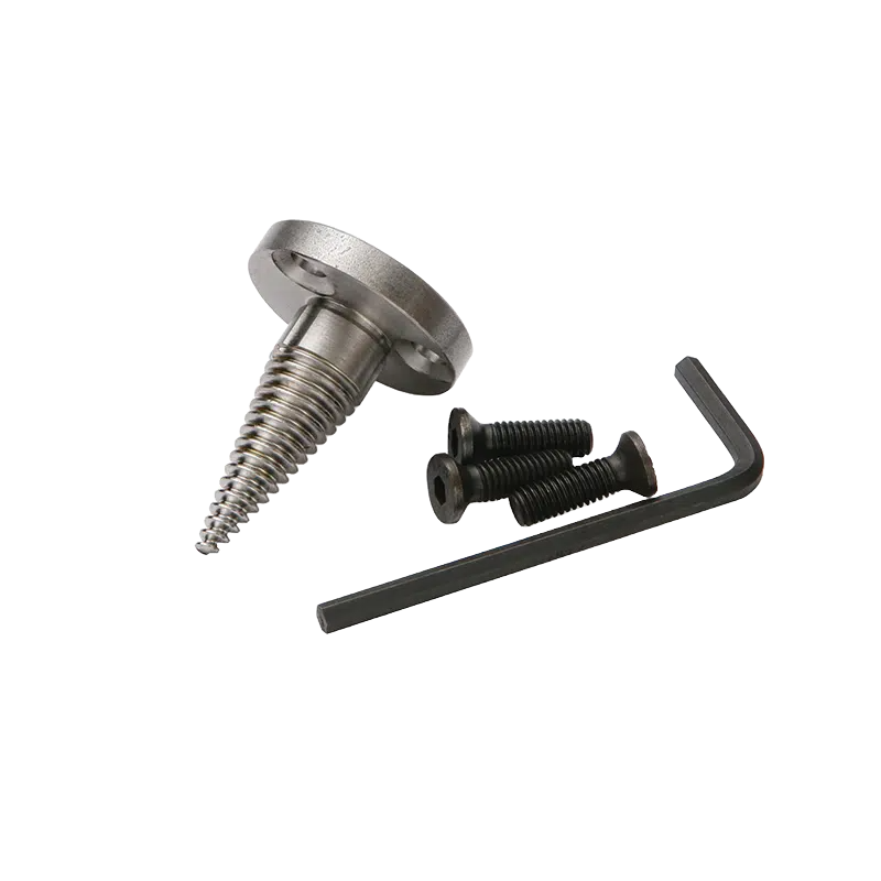 Steel screw cone with three black screws and a hex wrench for woodworking tool accessories under $100 collection