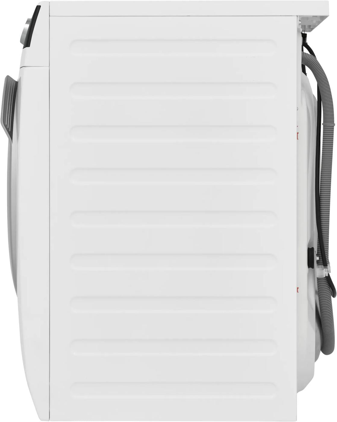Side view of a white compact front load washer with curved edges from Front Load Washers collection