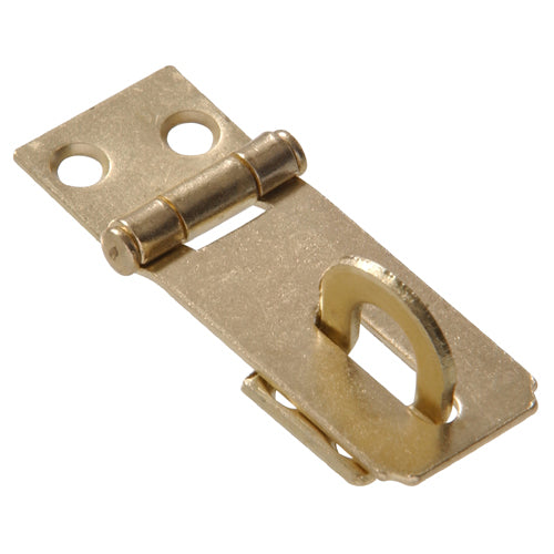 Zinc and yellow dichromate finish fixed staple safety hasp for securing doors and cabinets in hardware collection