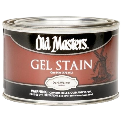 Oil-based dark walnut gel stain in a one-pint can for interior stains and finishing projects under $50.