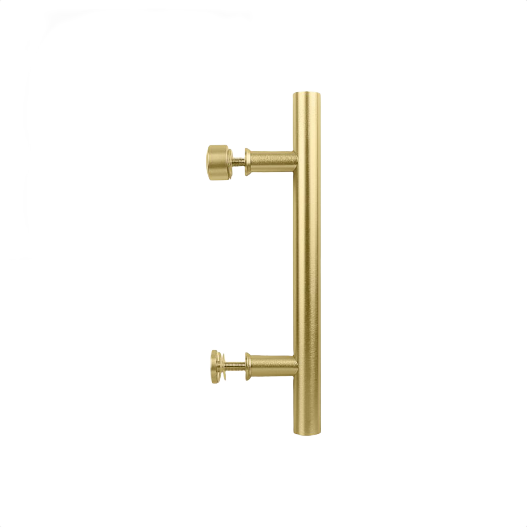 Brushed gold 12-inch interior barn door pull for wood doors in door knobs and barn door hardware collections under $50
