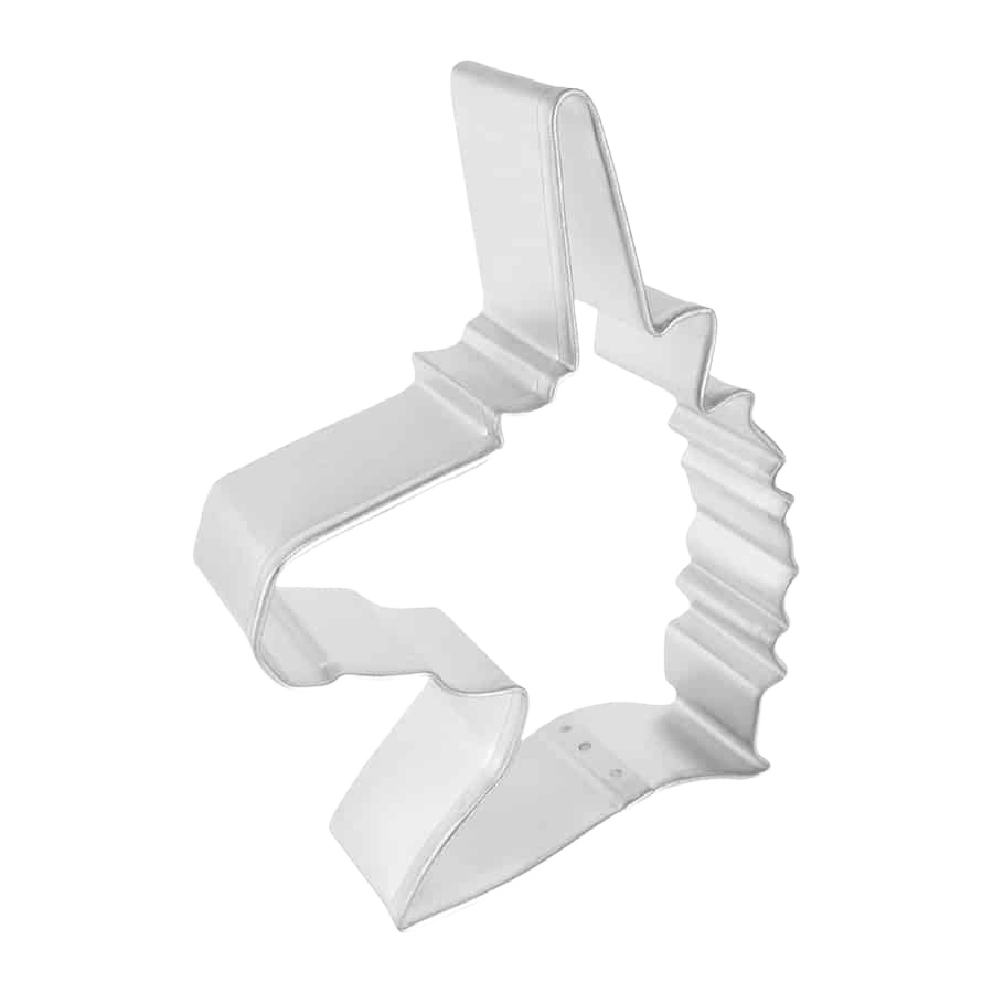 4.25-inch metal cookie cutter shaped like a unicorn head for baking and creative home projects