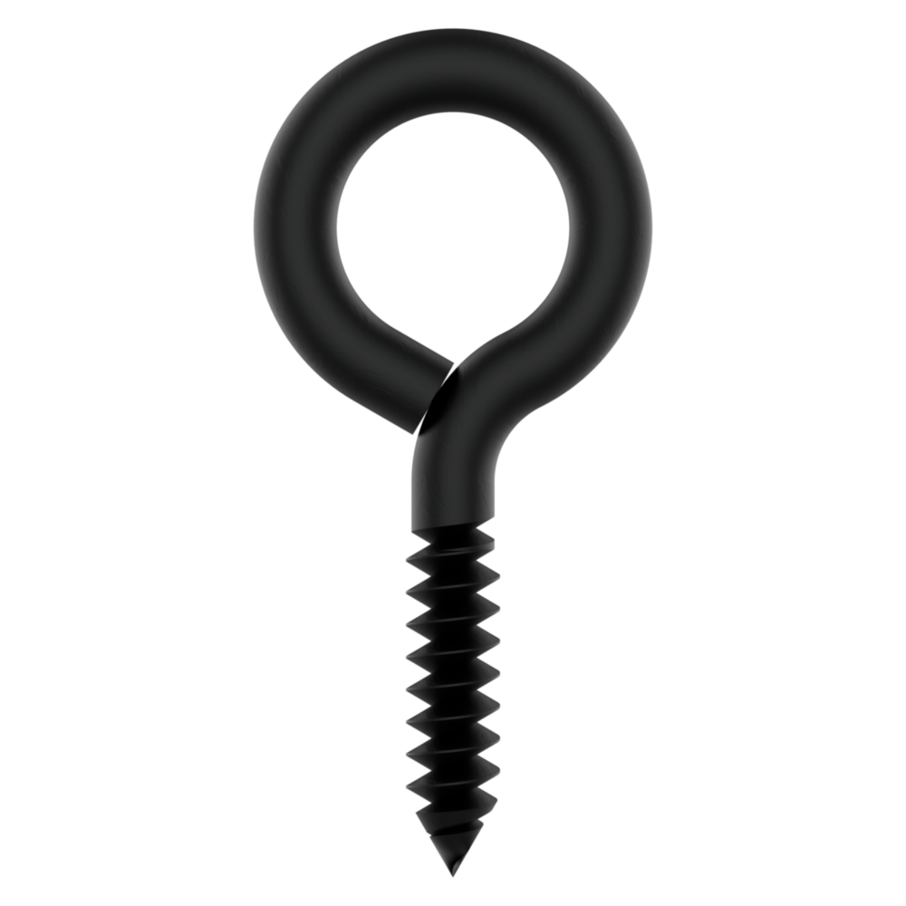 Black storm shine lag screw eye with threaded shaft for secure fastening in hardware and fasteners collections under 50