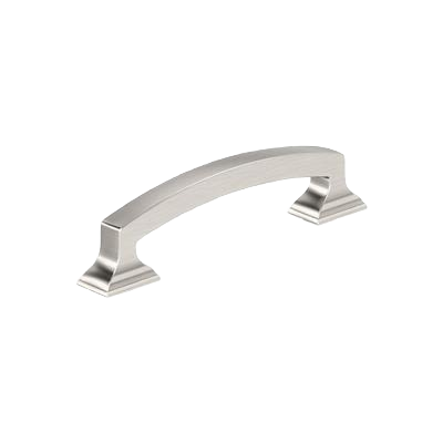 Satin nickel cabinet pull with curved edges for furniture hardware in home improvement collections under $50