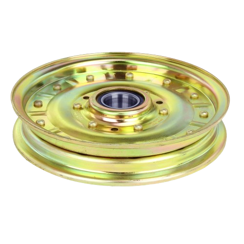 Metal idler pulley with integrated bearing for automotive and John Deere parts and accessories collections