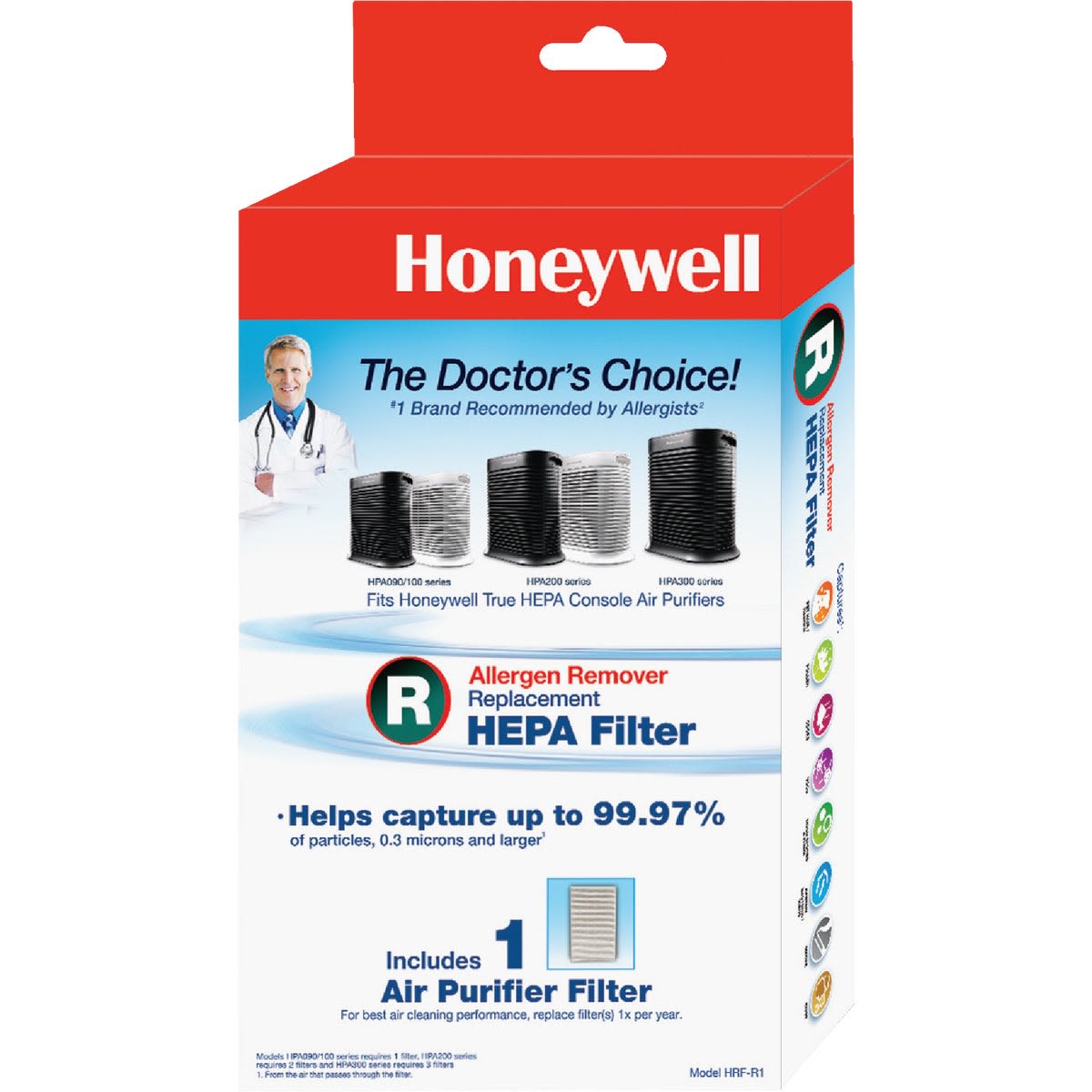 Honeywell allergen remover HEPA air purifier filter packaging for improved home air quality maintenance