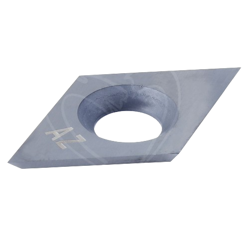 Diamond-shaped tungsten carbide cutter blade with central hole for woodworking and home improvement tools use