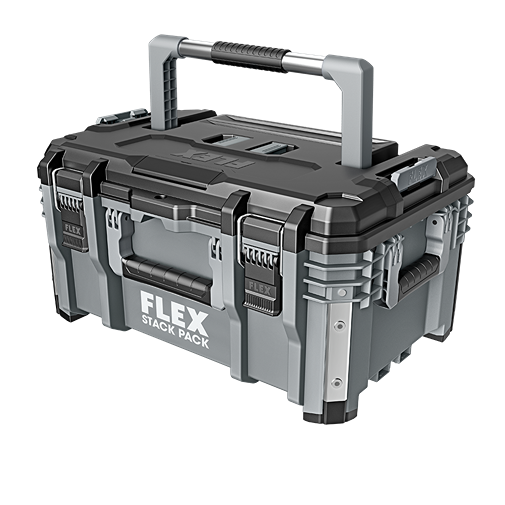 Medium gray and black tool box with reinforced corners and sturdy handles for workshop and jobsite storage under $100 collections