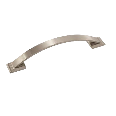 Satin nickel cabinet pull with curved design for furniture hardware and home improvement under $50 collections