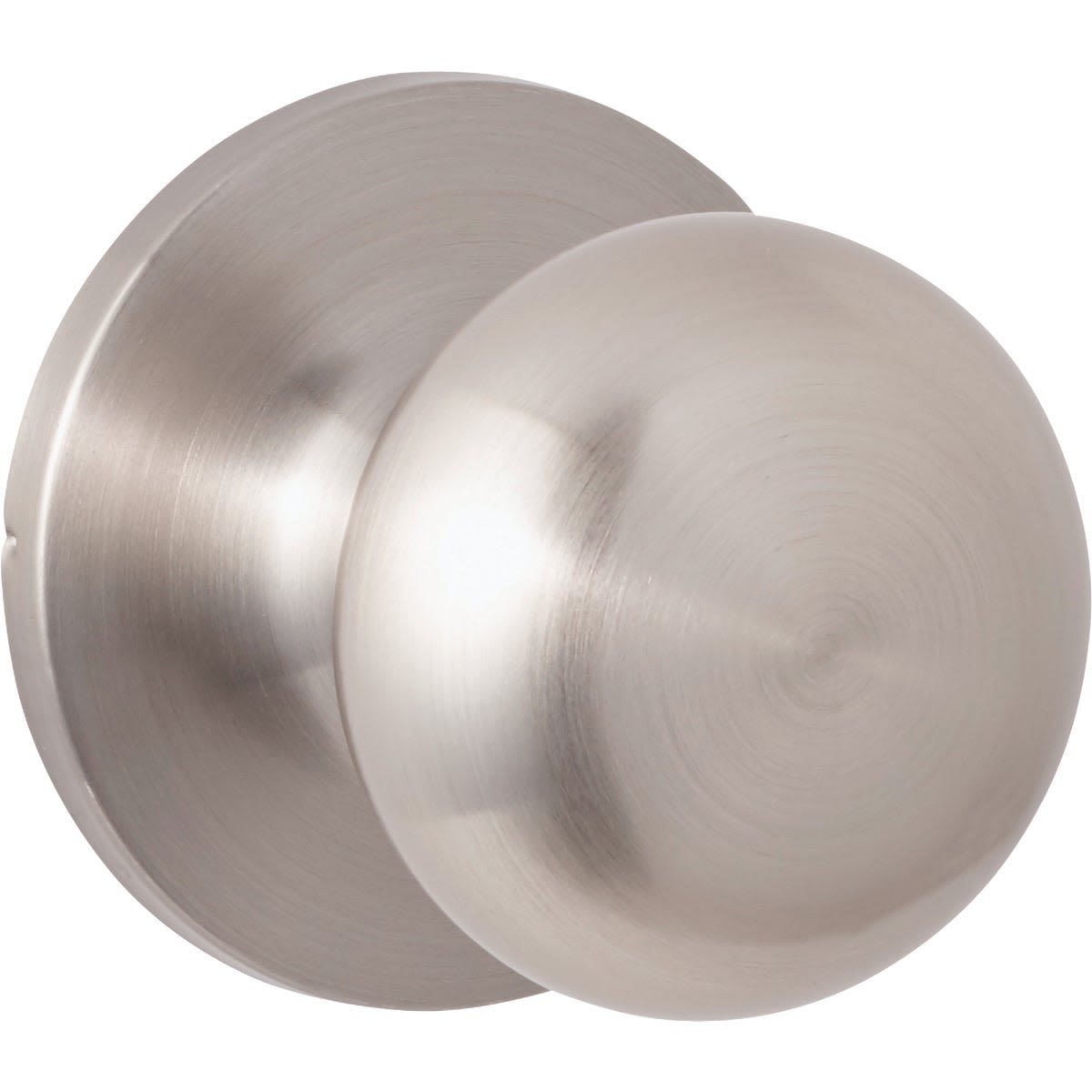 Brushed nickel half-round door knob for hall and closet use in door hardware and home improvement collections