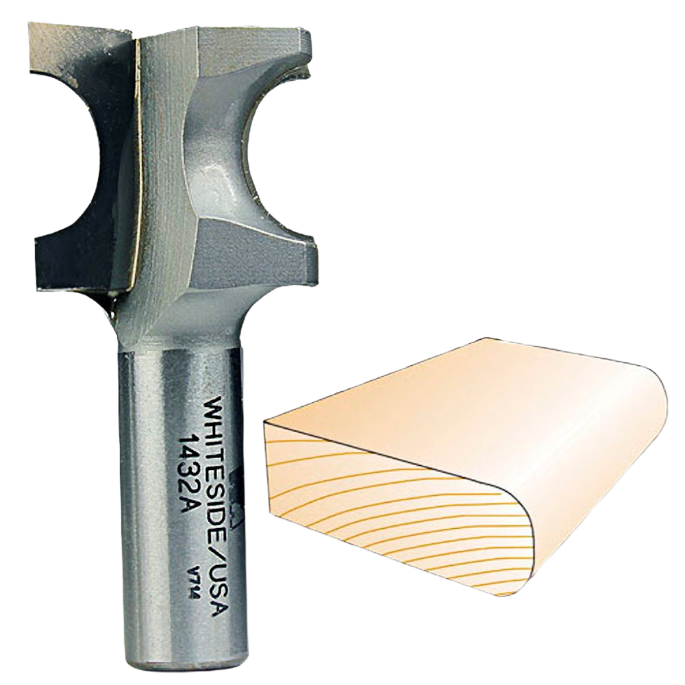 Whiteside bull nose router bit for rounded edge woodworking in tool accessories, drill bits, and power tool collections