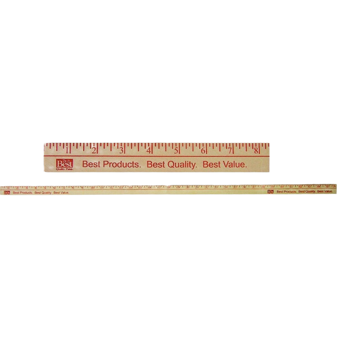 Wooden measuring yardstick with 1/8 inch markings, ideal for home improvement and under $50 tool collection.
