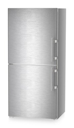 Freestanding 30-inch stainless steel refrigerator freezer with bottom freezer and ice maker in kitchen appliances collection