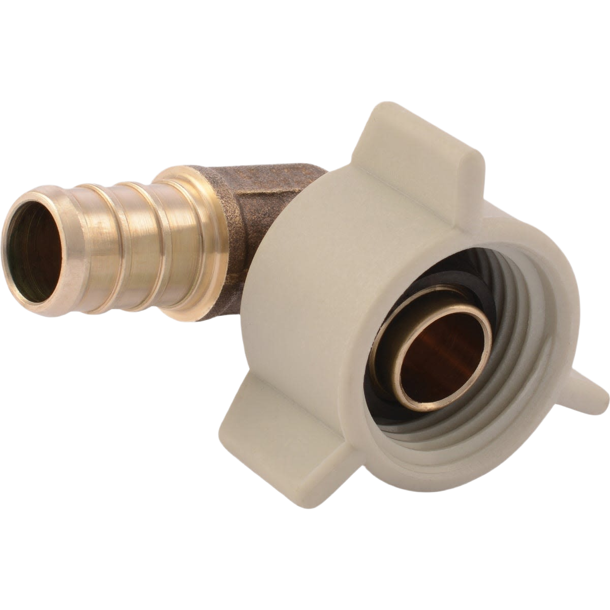 Brass swivel elbow fitting for PEX tubing with threaded female connection for plumbing and pipes under $50 collections