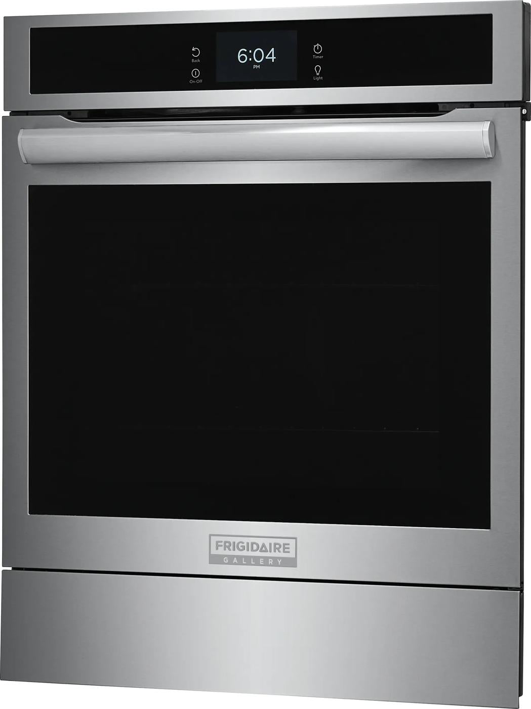 Stainless steel single electric wall oven with digital display and sleek handle in Wall Ovens at Hartville Hardware