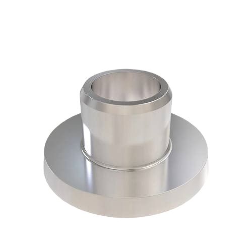 Polished metal bushing with cylindrical inner sleeve and flat base for mechanical and home improvement applications