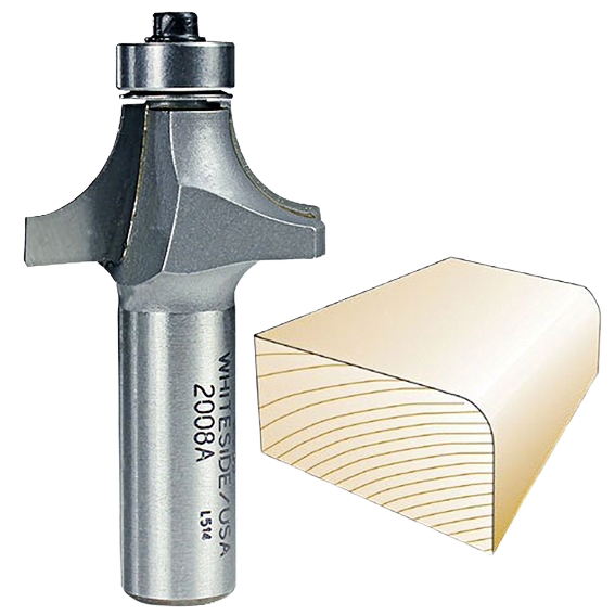 Whiteside roundover router bit with 1/2 inch shank for woodworking edge shaping in power tool accessories under $50 category