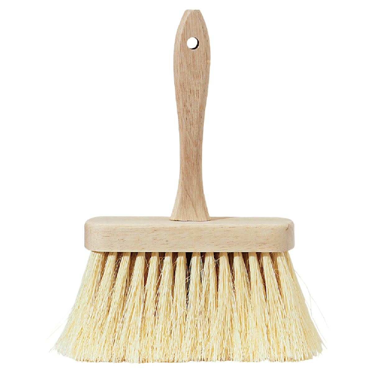 Wide masonry brush with natural tampico bristles and wooden handle for paint and home improvement tasks under $50
