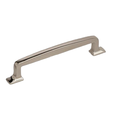 Polished nickel cabinet pull with 5-1/16 inch center-to-center measurement in hardware and furniture accessories collections