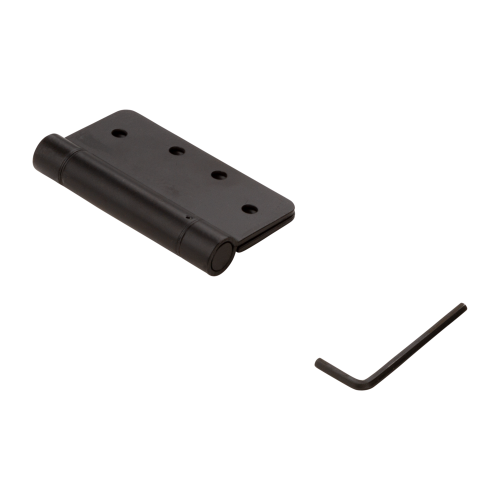 4-inch oil rubbed bronze spring hinge with 1/4-inch radius and included hex key for door hardware and home improvement projects